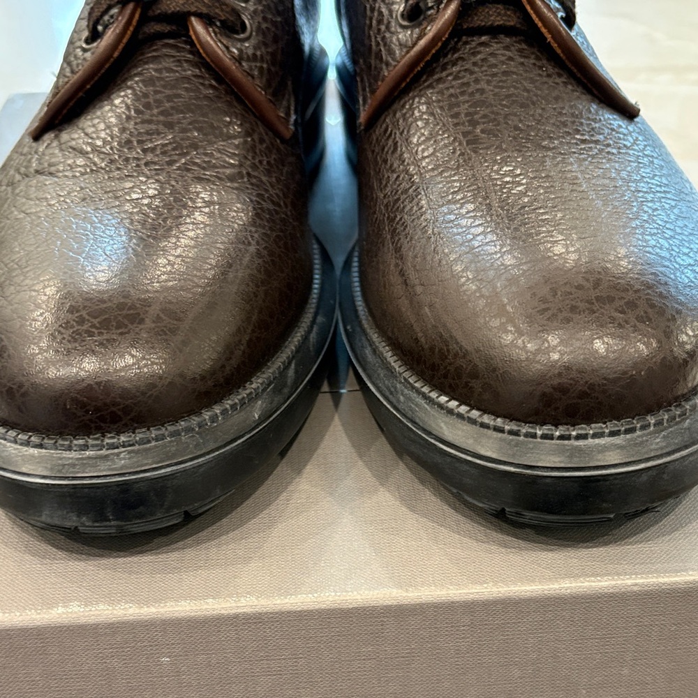 Aquatalia Dark Brown Leather Men's Tucker Oxfords Weatherproof Made in Italy - Picture 2 of 12